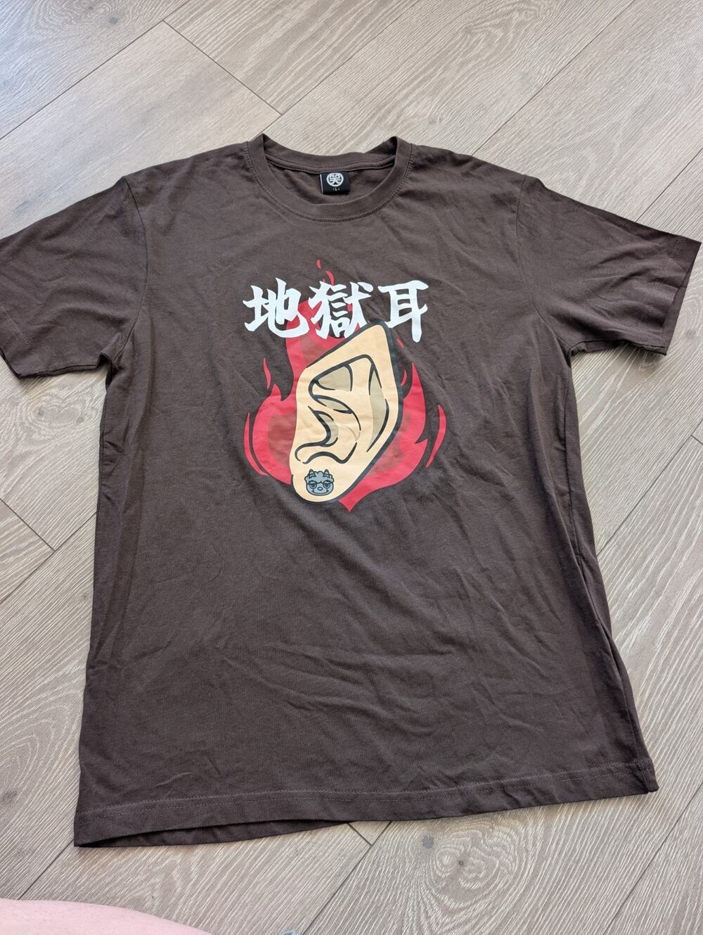 Ken Kagami x TOXGO Tokyo "Hell Ear" Jigokumimi Graphic T-Shirt Mens L Brown Rare